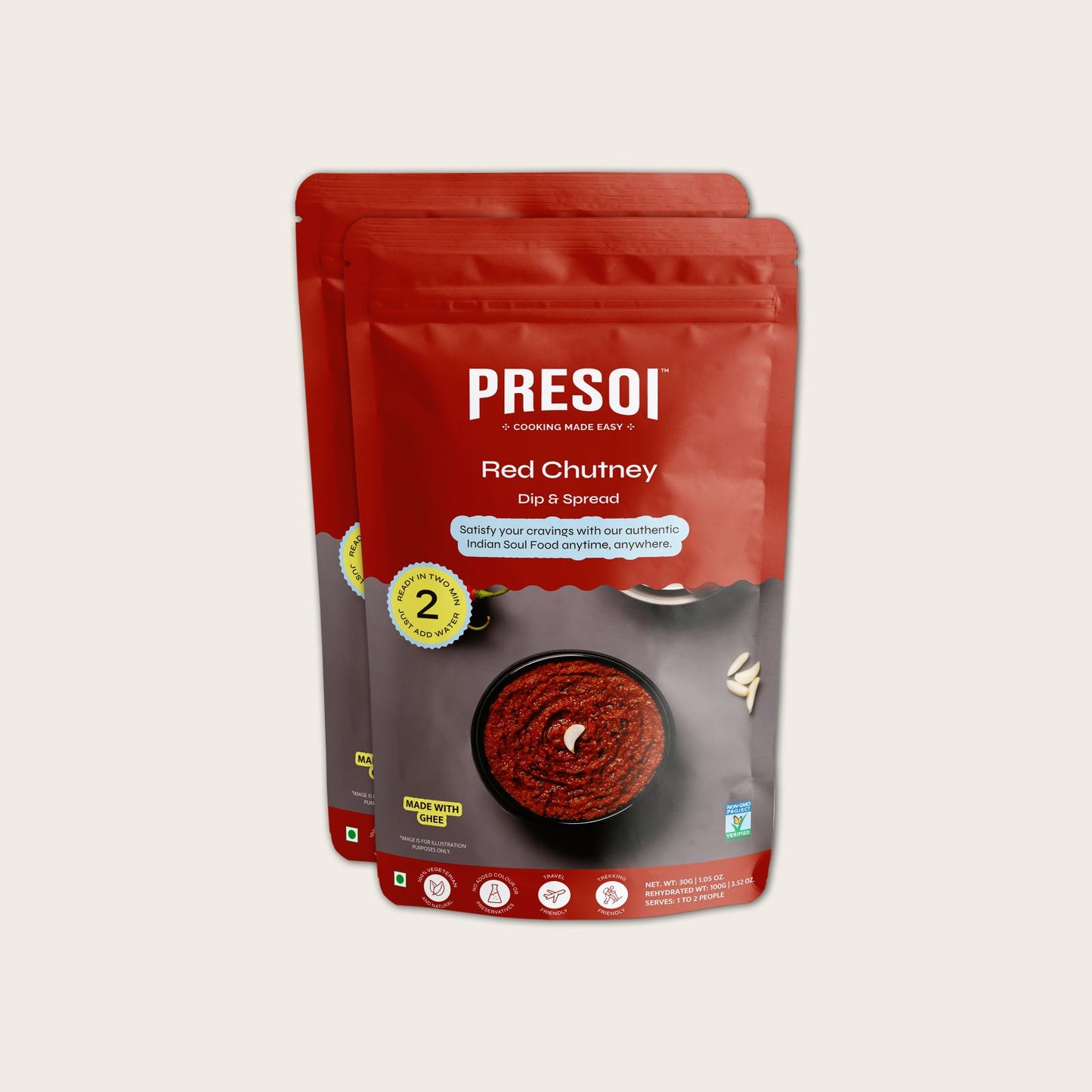 Red Dipping Chutney (2 Packs ea.)